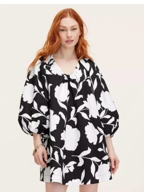 kate spade black and white floral dress Pom Pom Floral Lawn Dress